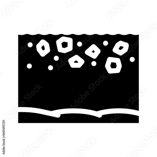 microplastics ocean water glyph icon vector illustration