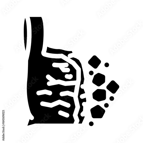 plastic waste decomposing microplastics glyph icon vector illustration