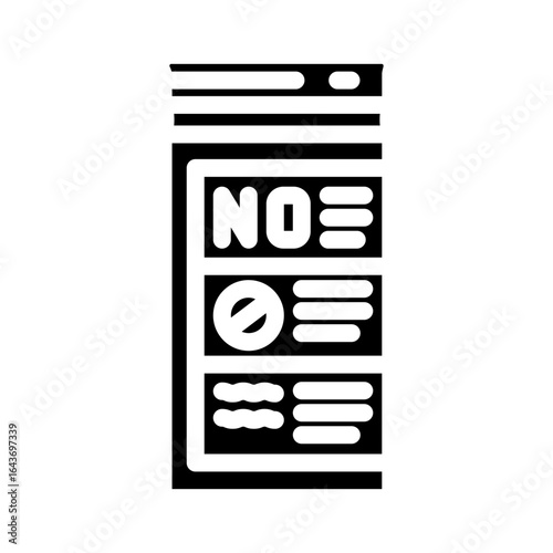 health warning label drugs glyph icon vector illustration