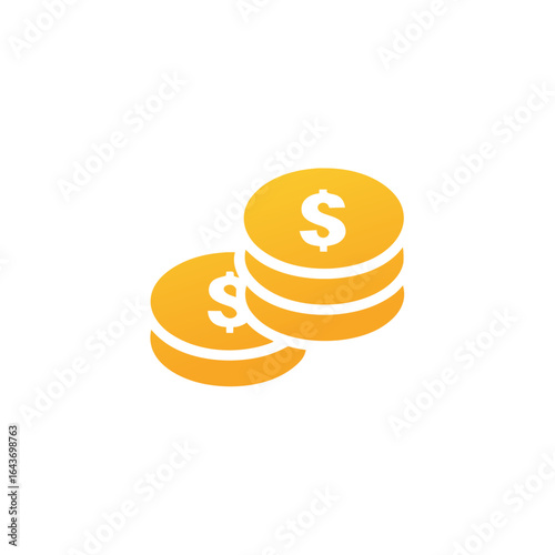 coins  money simple glyph icon  vector solid isolated