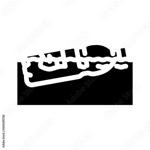 floating plastic bottles ocean glyph icon vector illustration