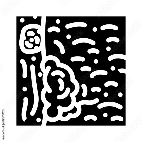foamy polluted river water glyph icon vector illustration