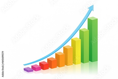 Colorful bar graph showing upward trend and growth Free Download Colorful bar graph showing upward trend and growth - GFXLoad