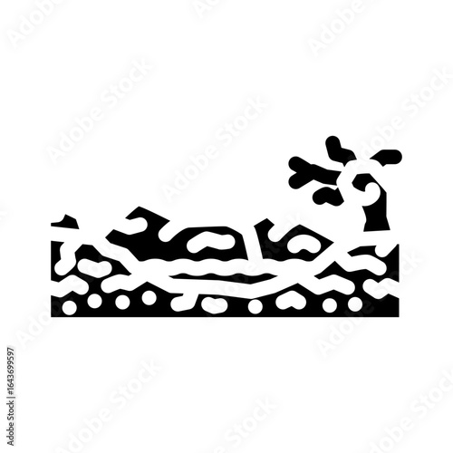 dried landscape dirty water source glyph icon vector illustration