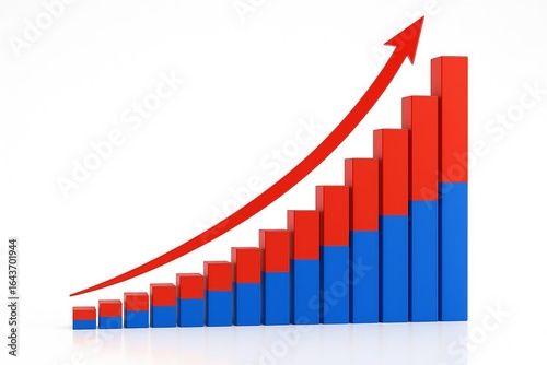 Free Download Bar chart with upward trending arrow showing financial growth and success - GFXLoad