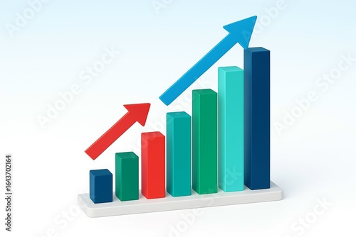 3d bar chart with upward trending arrows showing growth and success Free Download 3d bar chart with upward trending arrows showing growth and success - GFXLoad