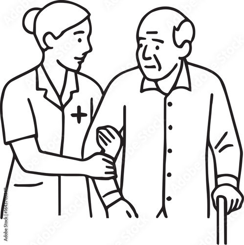 Happy International nurses day .nurse assisting her senior patient while walking