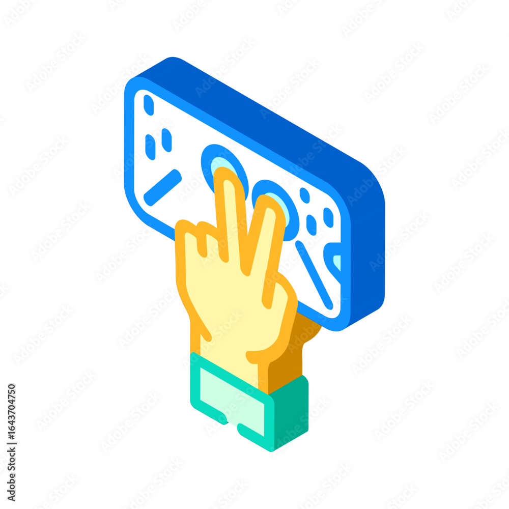 Fototapeta premium one hand operation isometric icon vector illustration