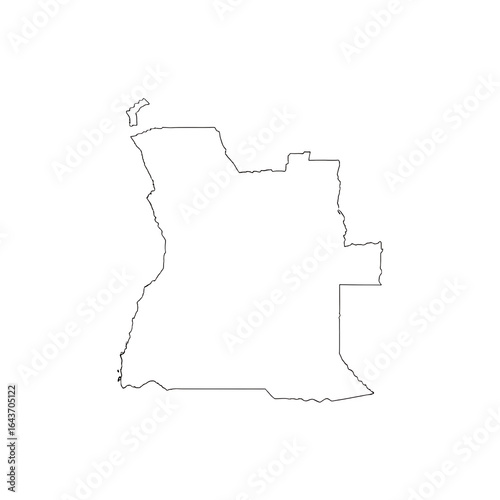 Art of angola map outline isolated on transparent background