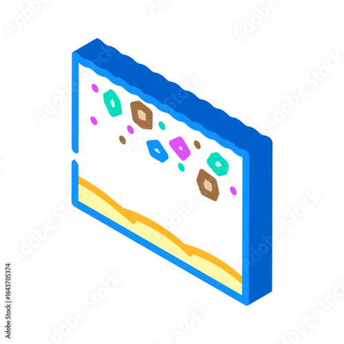 microplastics ocean water isometric icon vector illustration