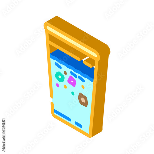 drinking water microplastics isometric icon vector illustration