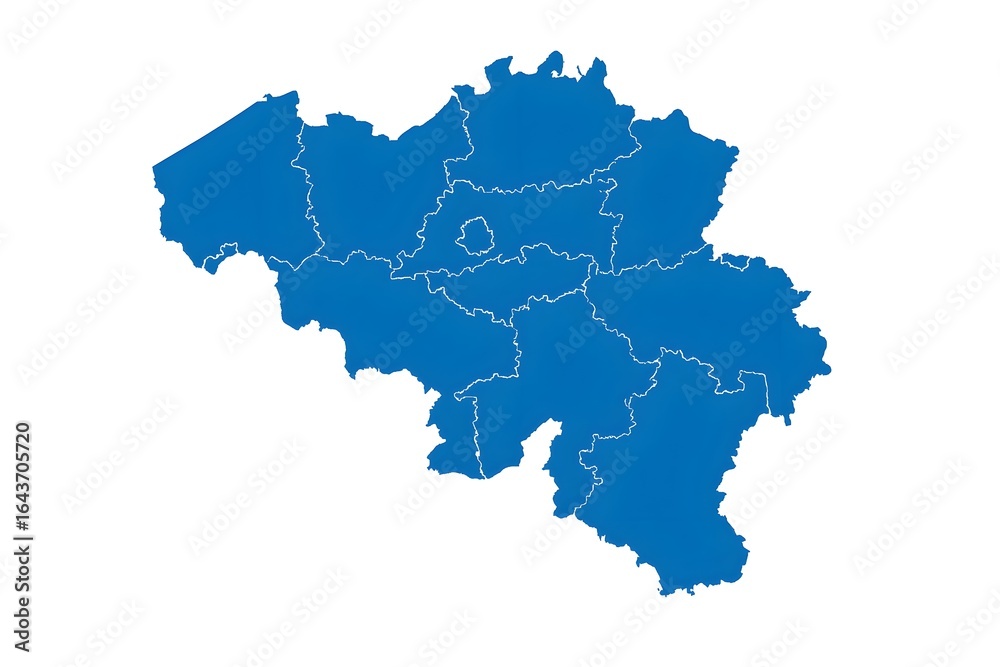 Belgium Map with Provinces, Blue Vector Graphic Belgium Map with Provinces, Blue Vector Graphic