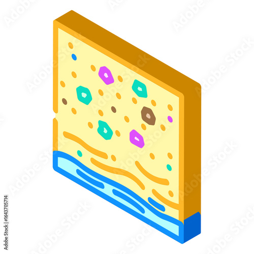 beach sand microplastics isometric icon vector illustration