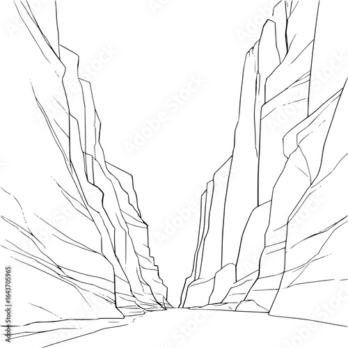 Explore the grand canyon line art drawing vector illustration for travel and adventure themed designs here