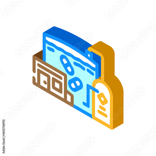 wastewater treatment plant pills isometric icon vector illustration