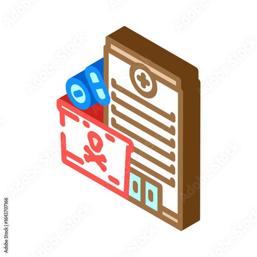 hazardous drug waste hospital isometric icon vector illustration