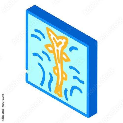 mutated fish deformities isometric icon vector illustration