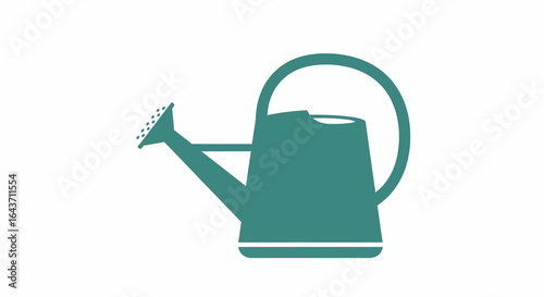 Minimalist watering can icon in a flat style, isolated vector illustration for gardening and horticulture concepts