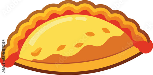 A rainbow quartet of glossy empanadas