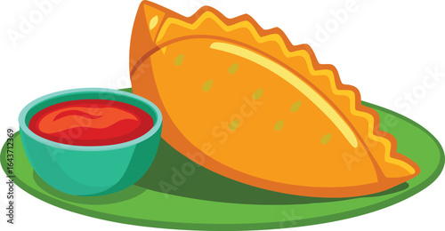 A rainbow quartet of glossy empanadas