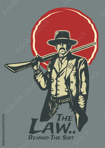 Soldier with rifle and pirate in cartoon vector illustration