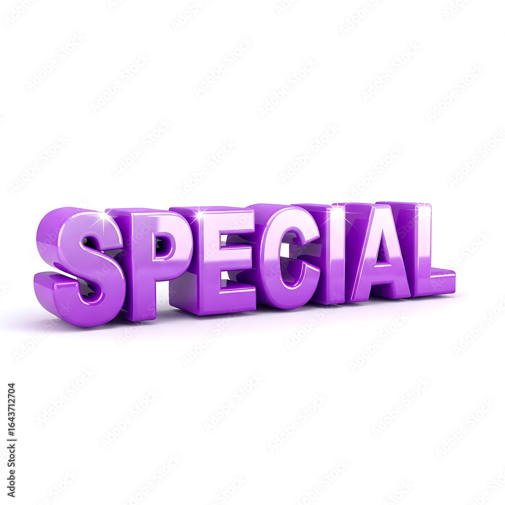 Fototapeta premium Special Offer Promotion with Glossy Purple 3D Text Effect - Isolated Graphic for Marketing Campaigns