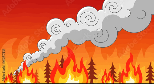 Forest Fire Devastation A Visual Depiction of Flames, Smoke, and Environmental Destruction
