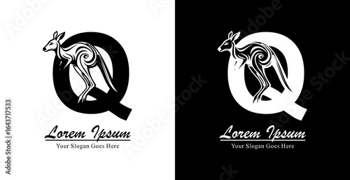 Kangaroo logo design combined with the letter Q