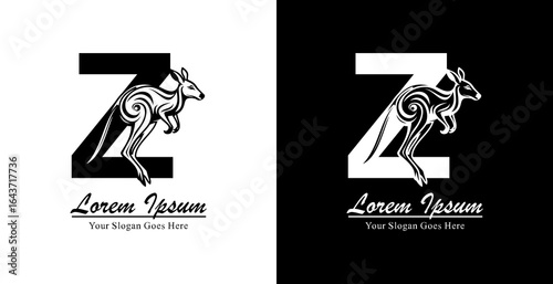 Kangaroo logo design combined with the letter Z