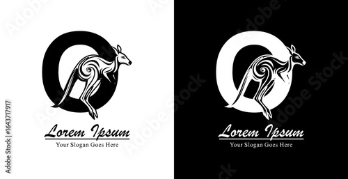 Kangaroo logo design combined with the letter O