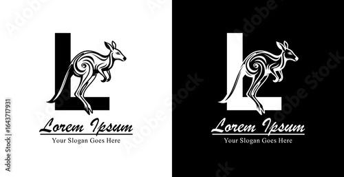 Kangaroo logo design combined with the letter L
