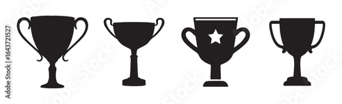 Award cup icon set. Trophy symbol. Win cup. Vector illustration eps 10