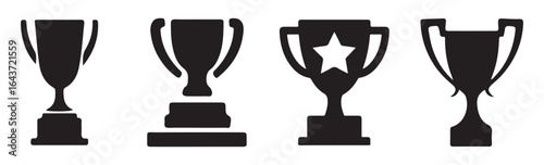 Award cup icon set. Trophy symbol. Win cup. Vector illustration eps 10