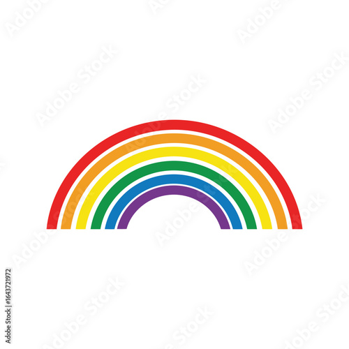 Bright colorful rainbow arc, symbol of hope, diversity, pride, love, weather, nature, colorful arch