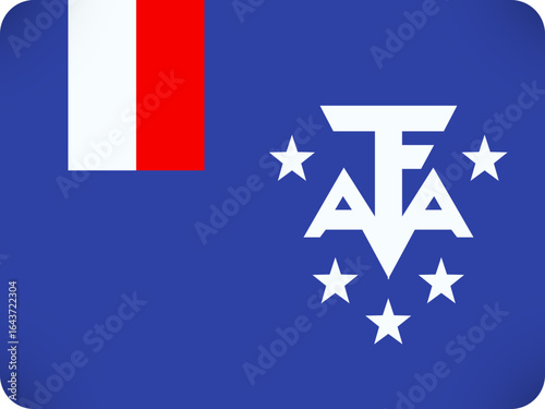 The french southern and antarctic lands flag features the french tricolor in the canton and a white emblem with stars and the letters tfa