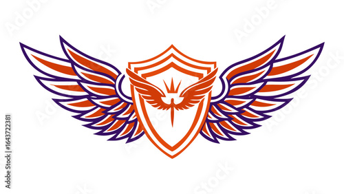 Shield with wings logo design vector template security emblem heraldic badge protection symbol graphic 100