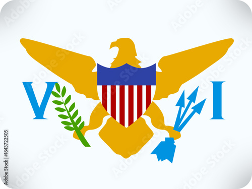 The official flag of the united states virgin islands features a golden eagle clutching a torch and a lightning bolt symbolizing freedom and power