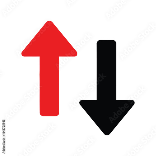 Free Download Up and down arrows vector icon, upload and download, data transfer, communication, direction symbol, isolated graphic - GFXLoad