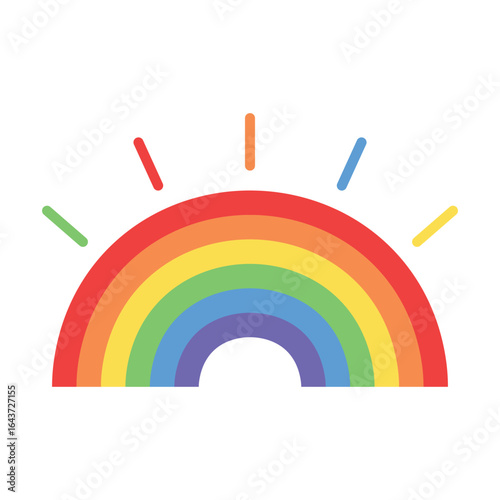 Colorful Rainbow Icon – Flat Design Vector