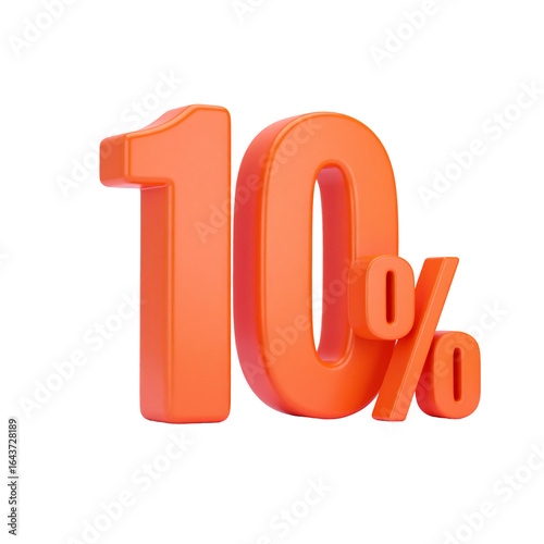 Bold orange ten percent symbol rendered on transparent background