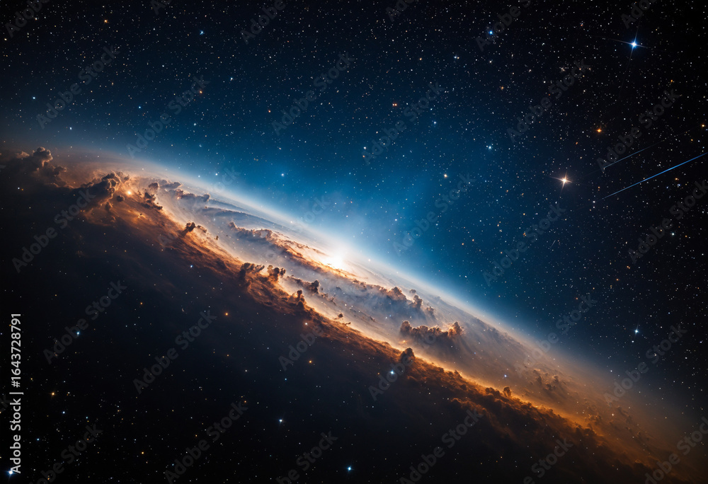 Fototapeta premium Photo space nebula astronomical scene with galaxy 
