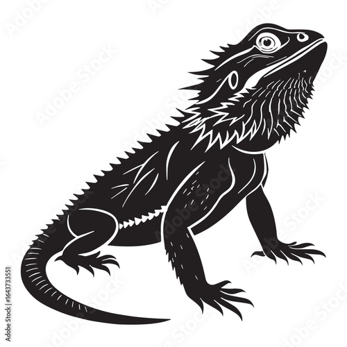black bearded dragon reptile drawing clip art preview