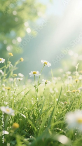 Daisies in a Sunlit Meadow
