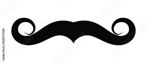 Mustache icon, flat style abstract beard icon, vector illustration. 
