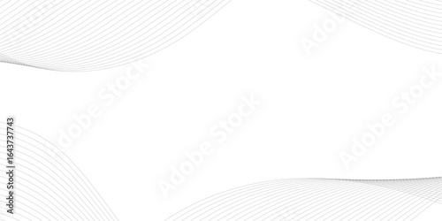 Abstract background with silver, grey and white smoky wave lines on white paper wave background. Gray and white digital technology wavy curve lines background.	