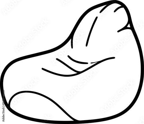 bean bag chair icon vector line art