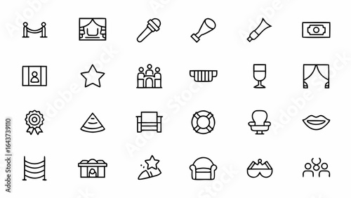 A stylish collection of icons for special events and private access experiences. Perfect for event planning, ticketing platforms, and VIP marketing