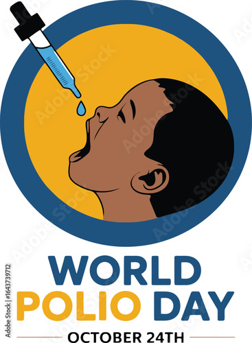 World Polio Day: Child receiving polio vaccine drops on October 24th