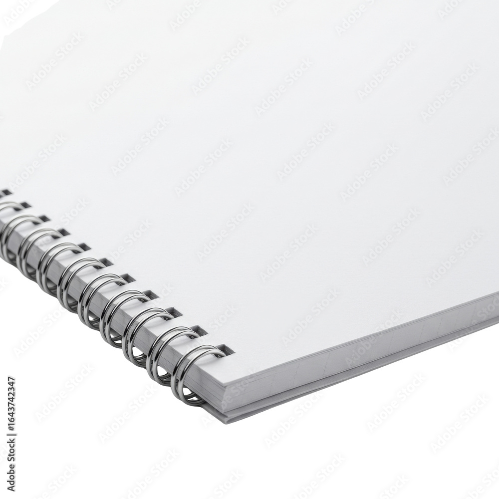 Blank spiral bound notebook for creative design isolated PNG with Transparent Background Blank spiral bound notebook for creative design isolated PNG with Transparent Background