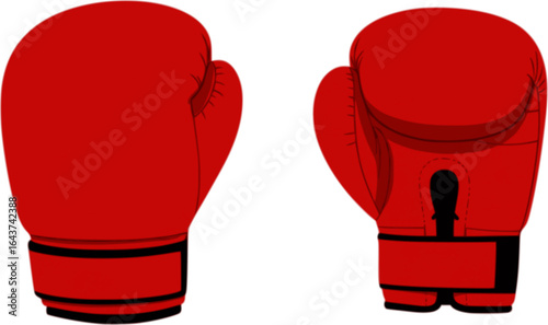 Red boxing glove isolated on transparent background